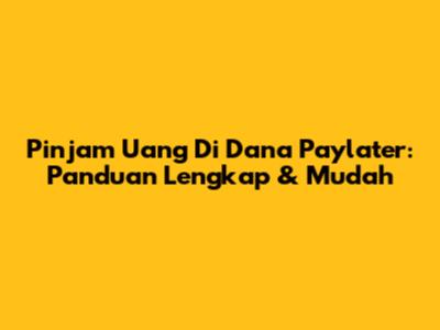 Pinjam Uang Di Dana Paylater: Panduan Lengkap & Mudah
