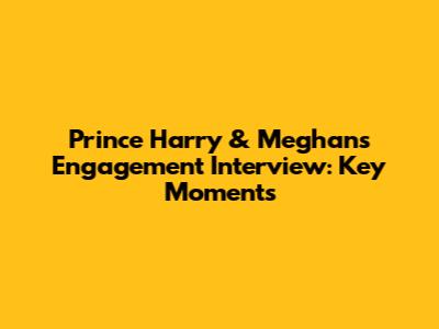 Prince Harry & Meghan's Engagement Interview: Key Moments