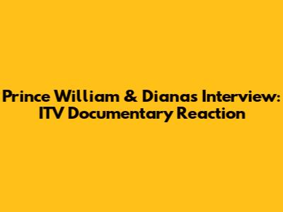 Prince William & Diana's Interview: ITV Documentary Reaction