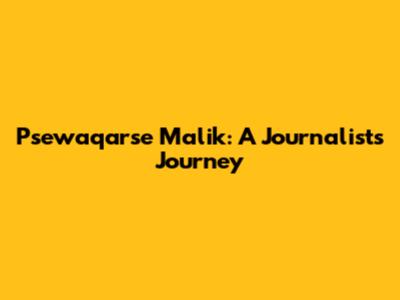 Psewaqarse Malik: A Journalist's Journey