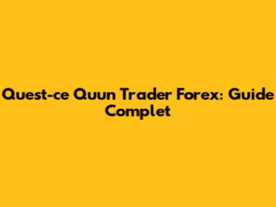Qu'est-ce Qu'un Trader Forex: Guide Complet