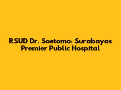 RSUD Dr. Soetomo: Surabaya's Premier Public Hospital