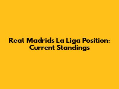 Real Madrid's La Liga Position: Current Standings