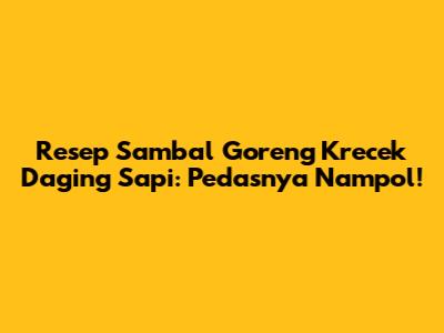 Resep Sambal Goreng Krecek Daging Sapi: Pedasnya Nampol!