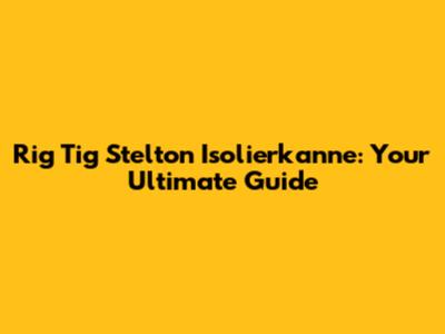 Rig Tig Stelton Isolierkanne: Your Ultimate Guide