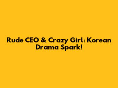 Rude CEO & Crazy Girl: Korean Drama Spark!