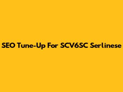 SEO Tune-Up For SCV6SC Serlinese