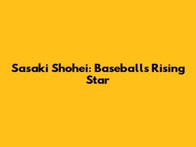 Sasaki Shohei: Baseball's Rising Star