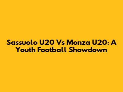 Sassuolo U20 Vs Monza U20: A Youth Football Showdown