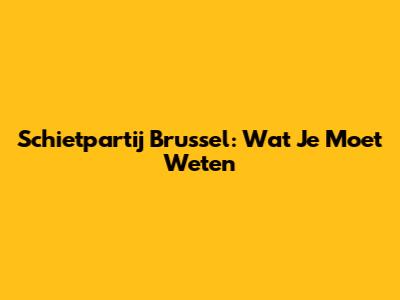 Schietpartij Brussel: Wat Je Moet Weten