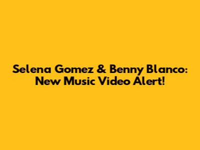 Selena Gomez & Benny Blanco: New Music Video Alert!