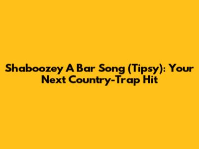 Shaboozey A Bar Song (Tipsy): Your Next Country-Trap Hit