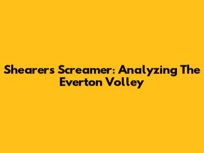 Shearer's Screamer: Analyzing The Everton Volley
