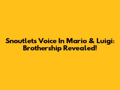 Snoutlet's Voice In Mario & Luigi: Brothership Revealed!