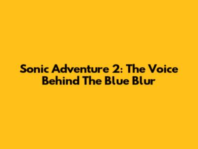 Sonic Adventure 2: The Voice Behind The Blue Blur