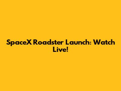 SpaceX Roadster Launch: Watch Live!