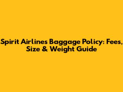 Spirit Airlines Baggage Policy: Fees, Size & Weight Guide