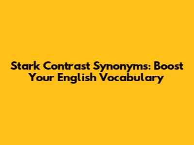 Stark Contrast Synonyms: Boost Your English Vocabulary