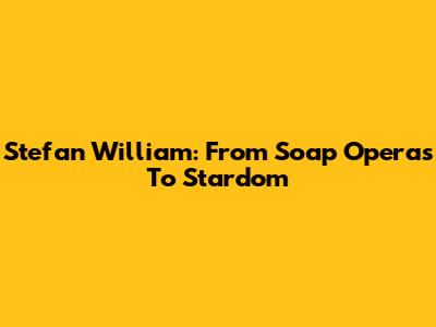 Stefan William: From Soap Operas To Stardom