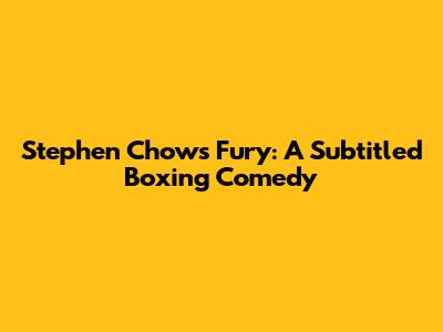 Stephen Chow's Fury: A Subtitled Boxing Comedy
