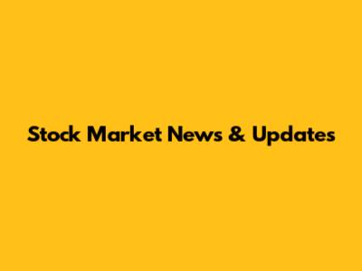 Stock Market News & Updates