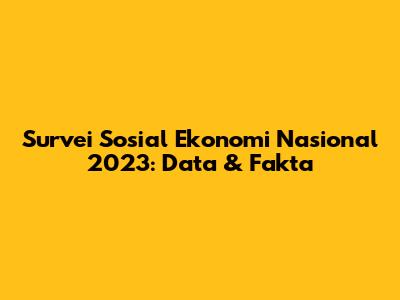 Survei Sosial Ekonomi Nasional 2023: Data & Fakta