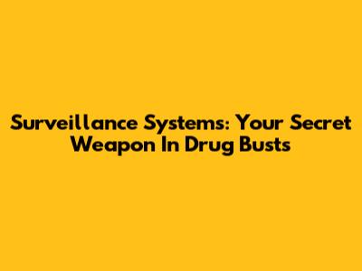 Surveillance Systems: Your Secret Weapon In Drug Busts