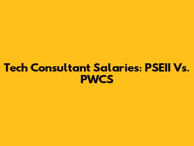 Tech Consultant Salaries: PSEII Vs. PWCS