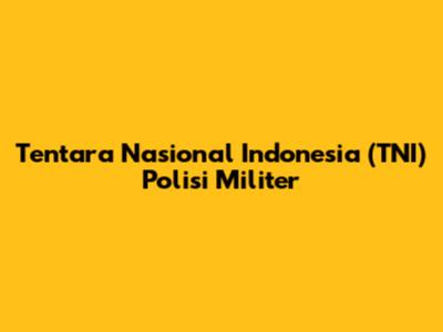 Tentara Nasional Indonesia (TNI) Polisi Militer
