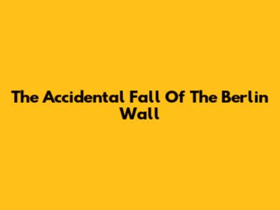 The Accidental Fall Of The Berlin Wall