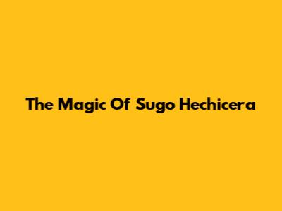 The Magic Of Sugo Hechicera