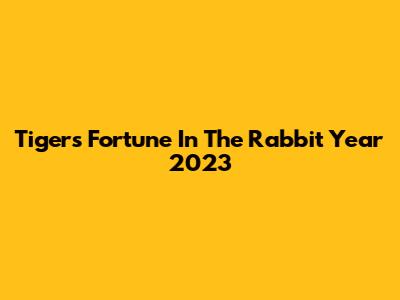 Tiger's Fortune In The Rabbit Year 2023