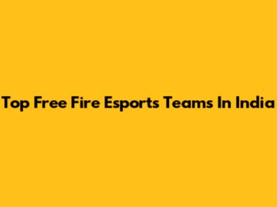 Top Free Fire Esports Teams In India