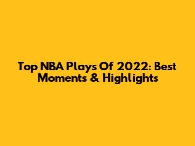 Top NBA Plays Of 2022: Best Moments & Highlights