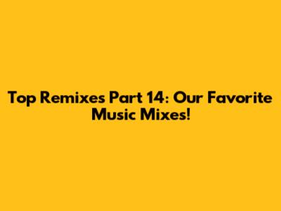 Top Remixes Part 14: Our Favorite Music Mixes!