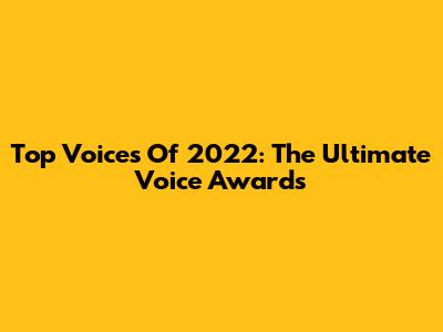Top Voices Of 2022: The Ultimate Voice Awards