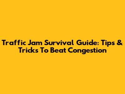 Traffic Jam Survival Guide: Tips & Tricks To Beat Congestion