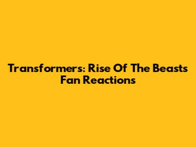 Transformers: Rise Of The Beasts Fan Reactions
