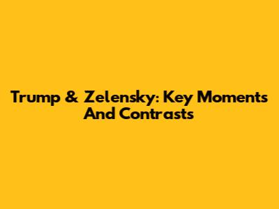 Trump & Zelensky: Key Moments And Contrasts