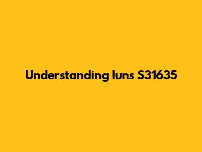 Understanding Iuns S31635