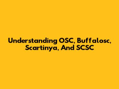 Understanding OSC, Buffalosc, Scartinya, And SCSC