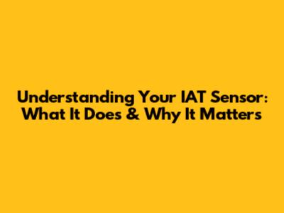 Understanding Your IAT Sensor: What It Does & Why It Matters