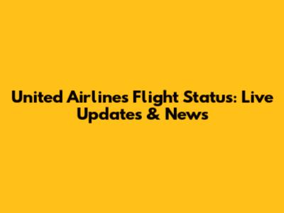 United Airlines Flight Status: Live Updates & News