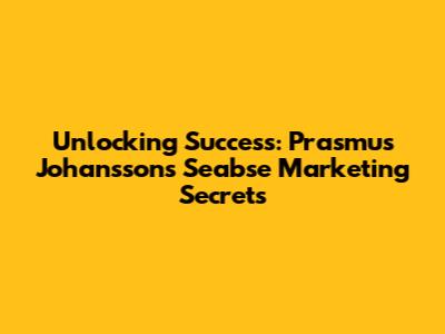 Unlocking Success: Prasmus Johansson's Seabse Marketing Secrets