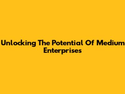 Unlocking The Potential Of Medium Enterprises