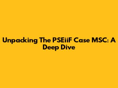 Unpacking The PSEiiF Case MSC: A Deep Dive