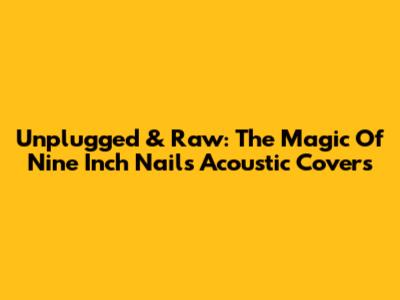 Unplugged & Raw: The Magic Of Nine Inch Nails Acoustic Covers