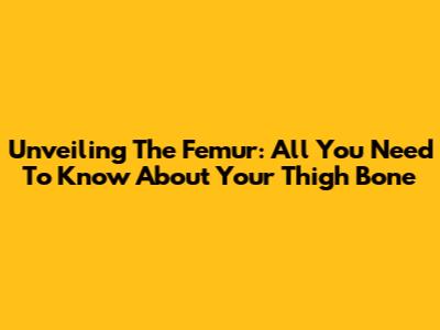 Unveiling The Femur: All You Need To Know About Your Thigh Bone