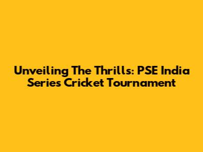 Unveiling The Thrills: PSE India Series Cricket Tournament