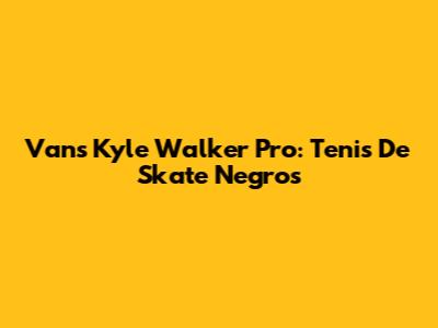 Vans Kyle Walker Pro: Tenis De Skate Negros